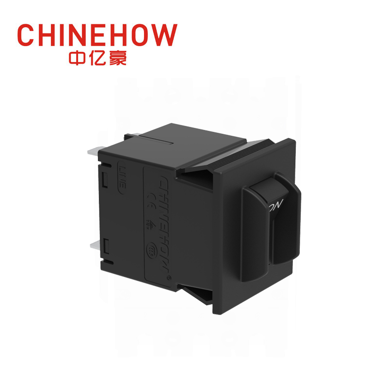 CVP-SM Hudraulic Magnetic Circuit Breaker Angle Rocker With Guard Actuator with Tab(QC250) 2P Black