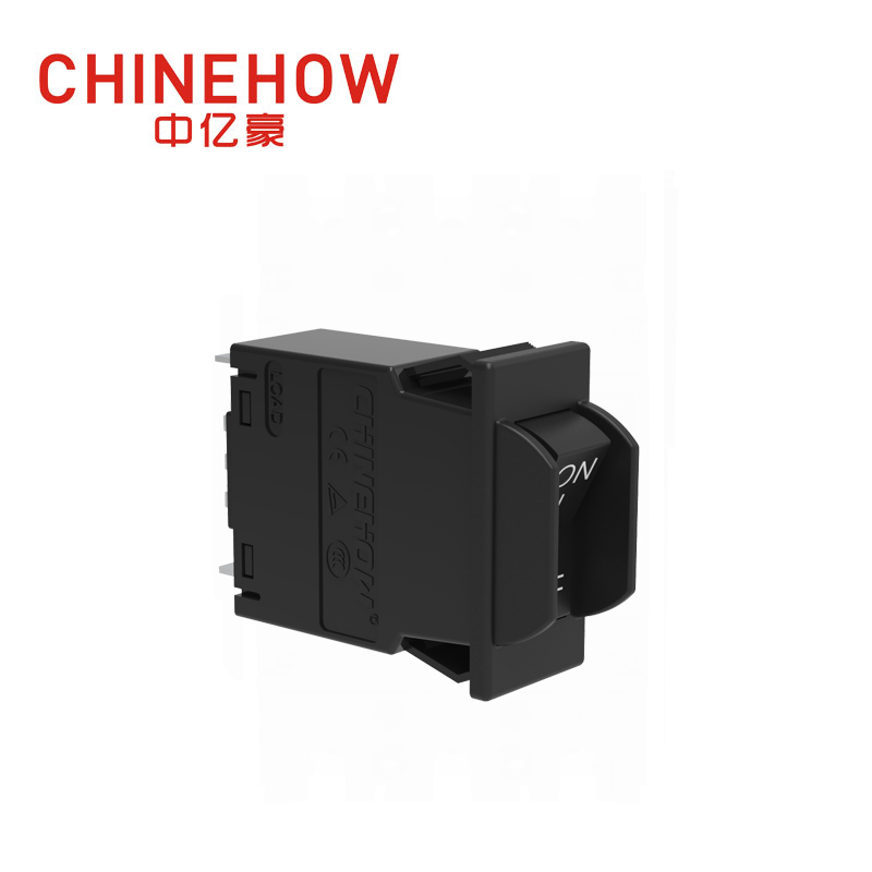 CVP-SM Hudraulic Magnetic Circuit Breaker Angle Rocker With Guard Actuator with Tab(QC250) 1P Black Hilfsschalter
