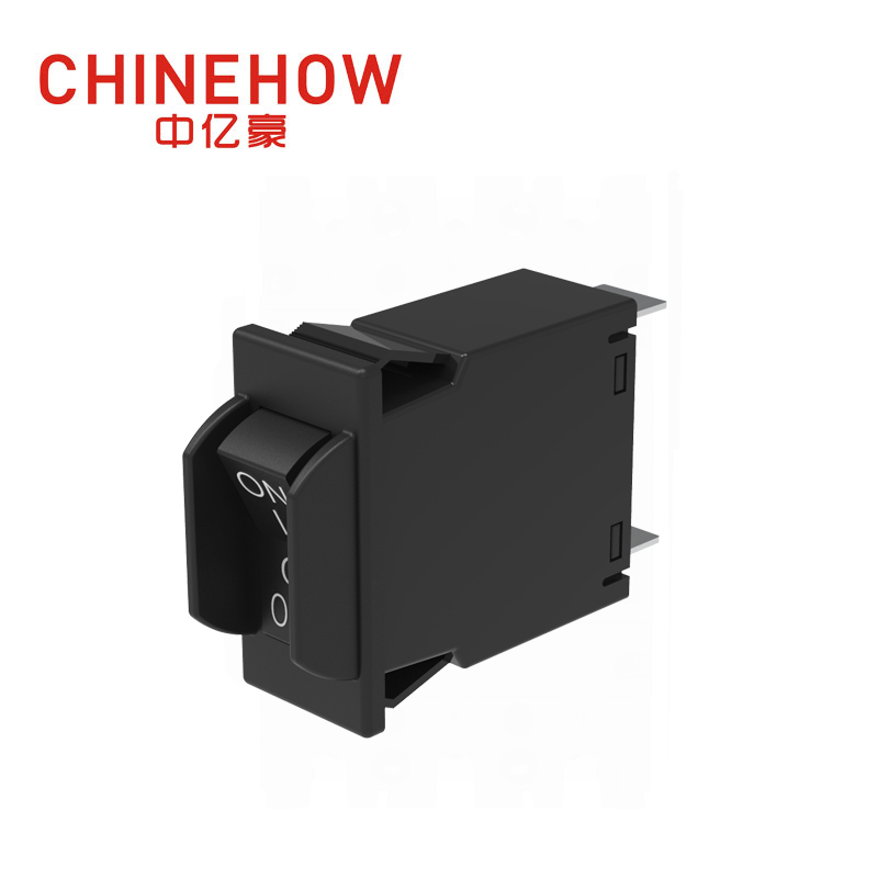 CVP-SM Hudraulic Magnetic Circuit Breaker Angle Rocker With Guard Actuator with Tab(QC250) 1P Black