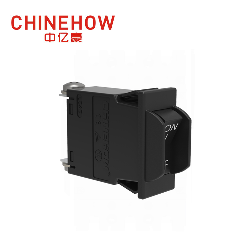 CVP-SM Hudraulic Magnetic Circuit Breaker Angle Rocker With Guard Actuator with M4 Screw Bus 1P Black